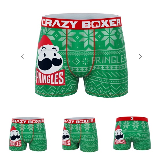 Crazy Boxer Pringles Santa Logo Men’s Boxer Briefs Size L - Picture 1 of 7